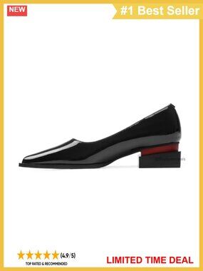 Pointed Toe Low Block Heel Pumps Comfortable Slip-On Dress Shoes